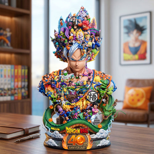 “Celebrate Your Love with Custom Art! - Ultimate Anniversary Plaque for Dragon Ball Fans” Shaped Plaques PopCulturePrints