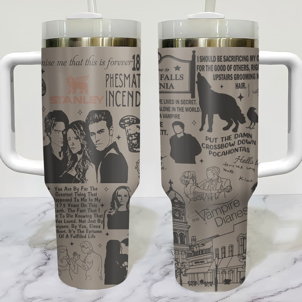 Personalized Halloween Tumbler for Horror Fans - Vampire Diaries Theme