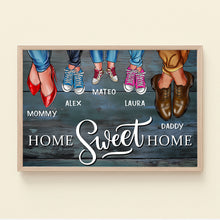 Load image into Gallery viewer, Personalized Family Shoe Canvas Art - 'Home Sweet Home' Design Poster &amp; Canvas PopCulturePrints
