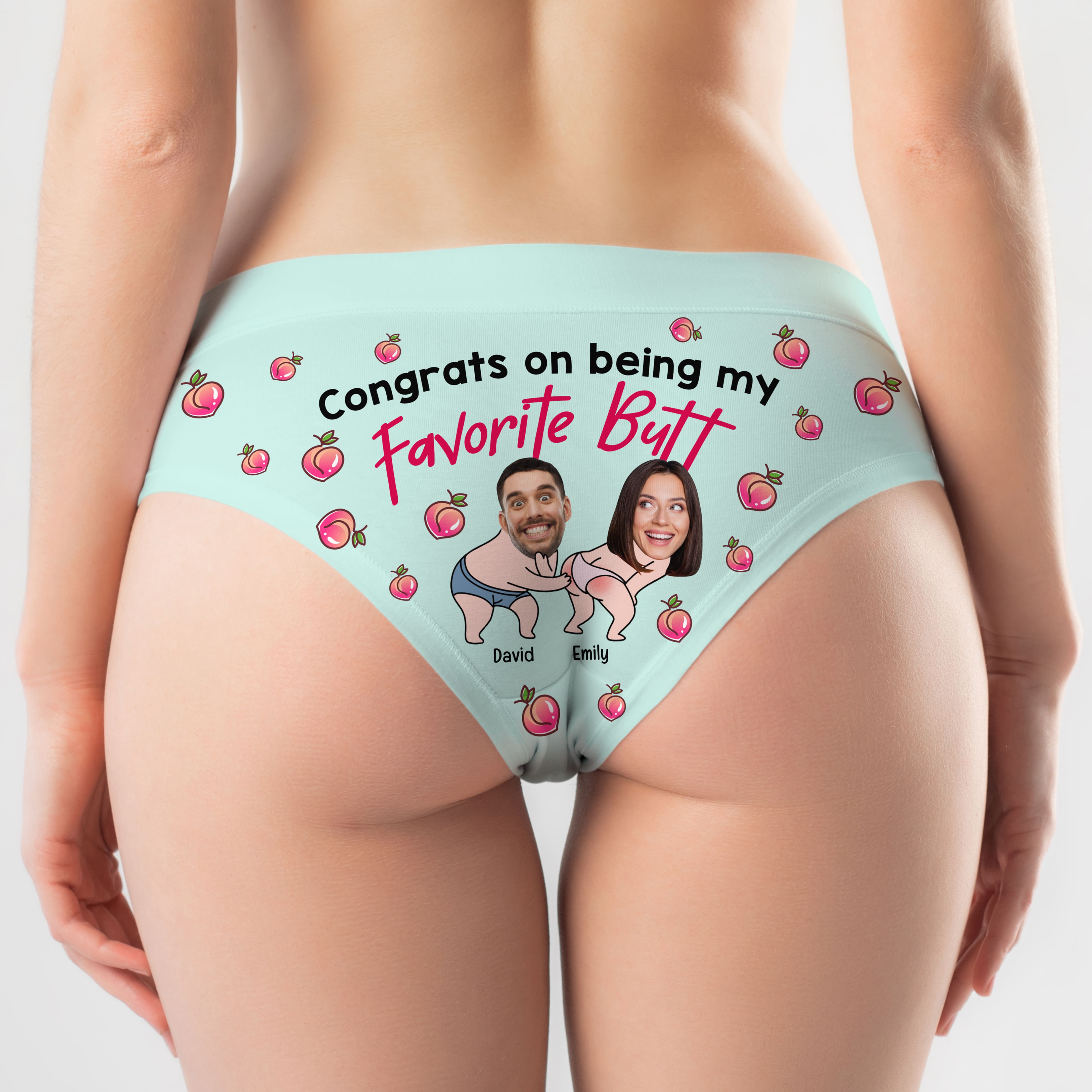 Personalized Couples' Photo Undies - Favorite Butt Design Boxer Briefs PopCulturePrints