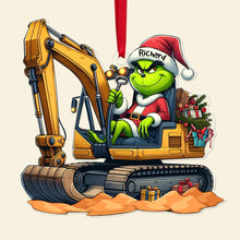 Load image into Gallery viewer, Personalized Excavator Operator Christmas Ornament - Green Holiday Cheer Ornament PopCulturePrints

