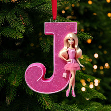 Load image into Gallery viewer, Custom Glitter Letter Christmas Ornament for Movie Fans Ornament PopCulturePrints
