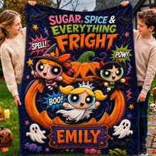 Load image into Gallery viewer, "Spook-tacular Fun!" - Cute But Spooky Club Blanket - Personalized Halloween Gift for Girls Blanket PopCulturePrints
