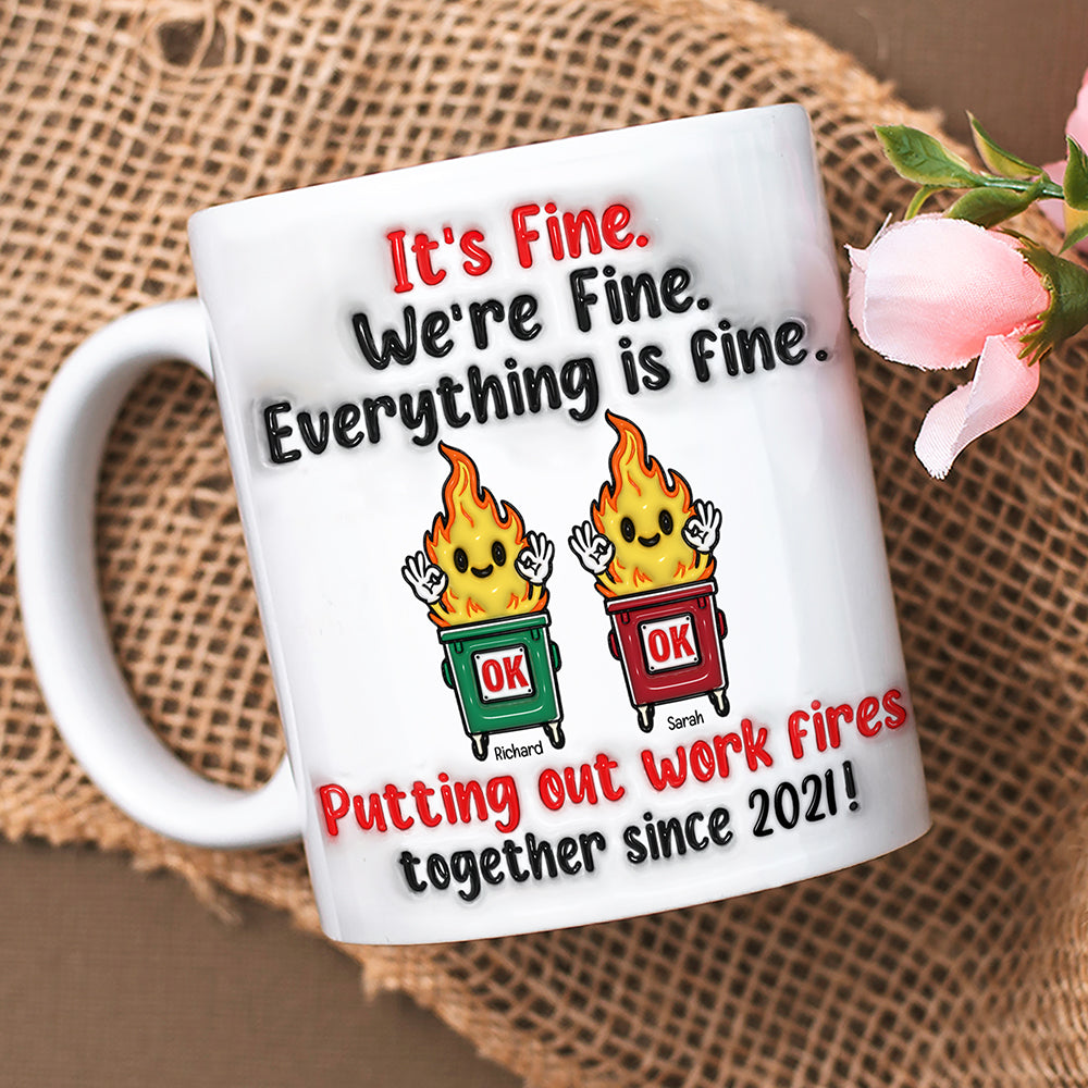 Personalized Dumpster Fire 3D Inflated Coffee Mug