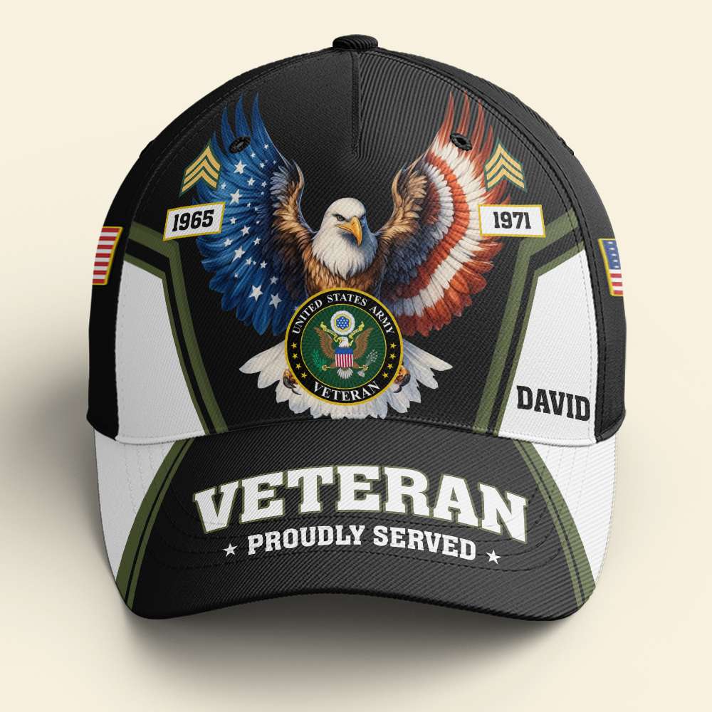 Personalized Veteran Eagle Tribute Cap