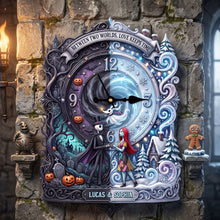 Load image into Gallery viewer, “Between Two Worlds, Love Keeps Time” - Personalized Love Keep Time Acrylic Hanging Wall Clock - Unique Gift for Couples

