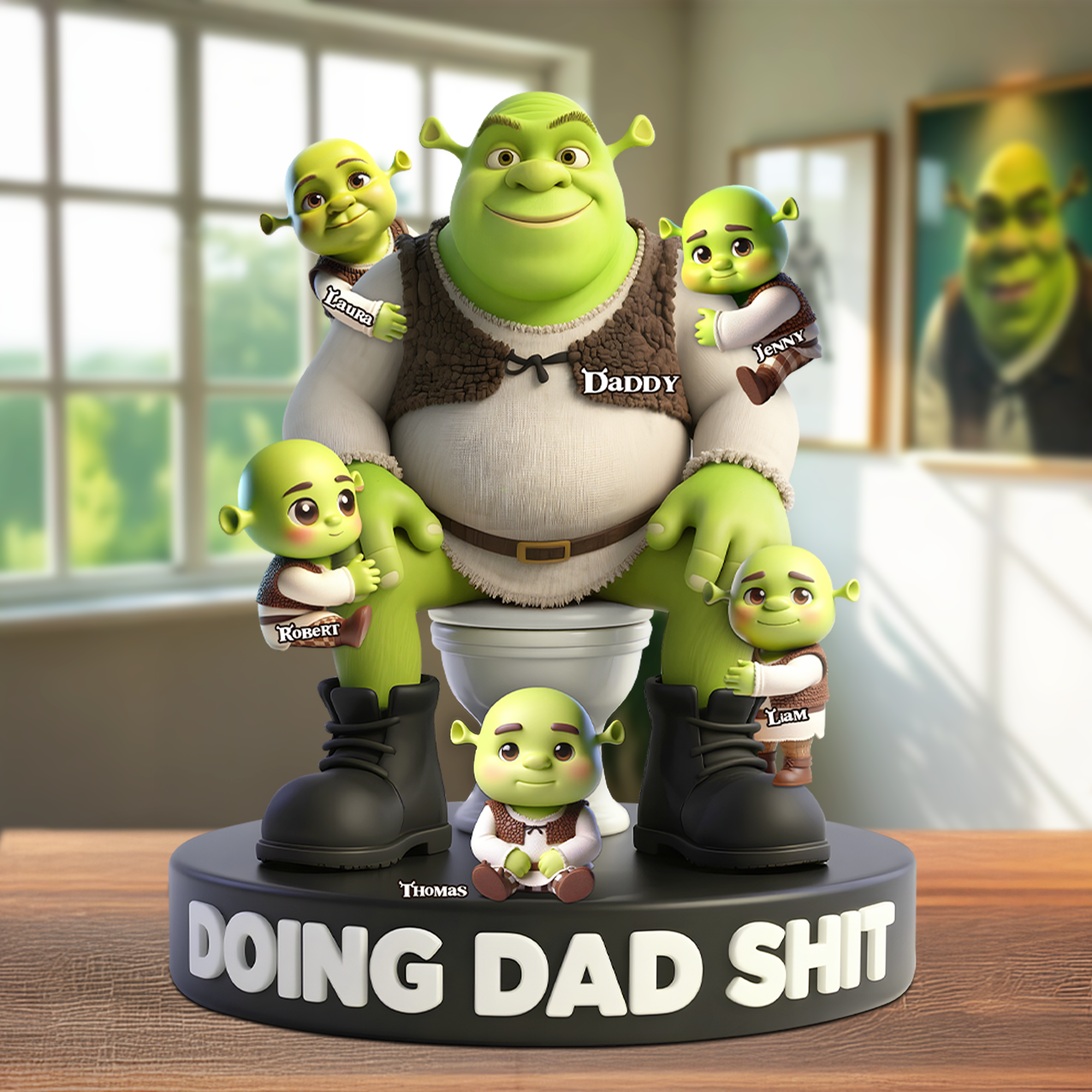Doing Dad Sh*t - Personalized Gift for Dads Who Embrace Fatherhood Shaped Plaques PopCulturePrints