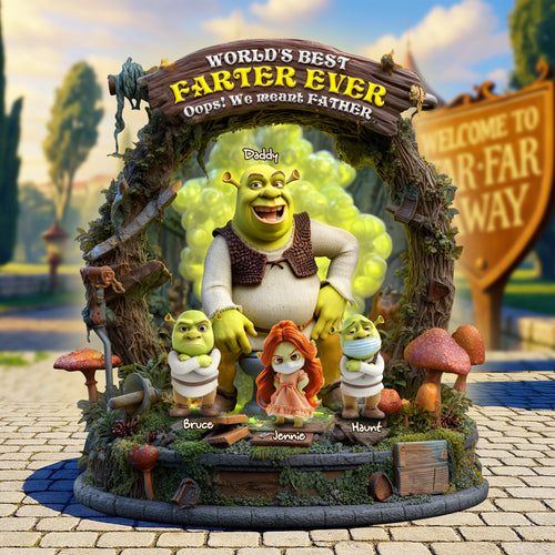 “World's Best Farter Ever!” - Funny Dad Acrylic Plaque - Personalized Gift for Dad, Grandpa Shaped Plaques PopCulturePrints