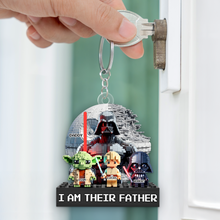 Load image into Gallery viewer, &quot;I Am Their Father&quot; - Galaxy Dad Keychain - Personalized Gifts for Dad, Grandpa, and More Keychains PopCulturePrints

