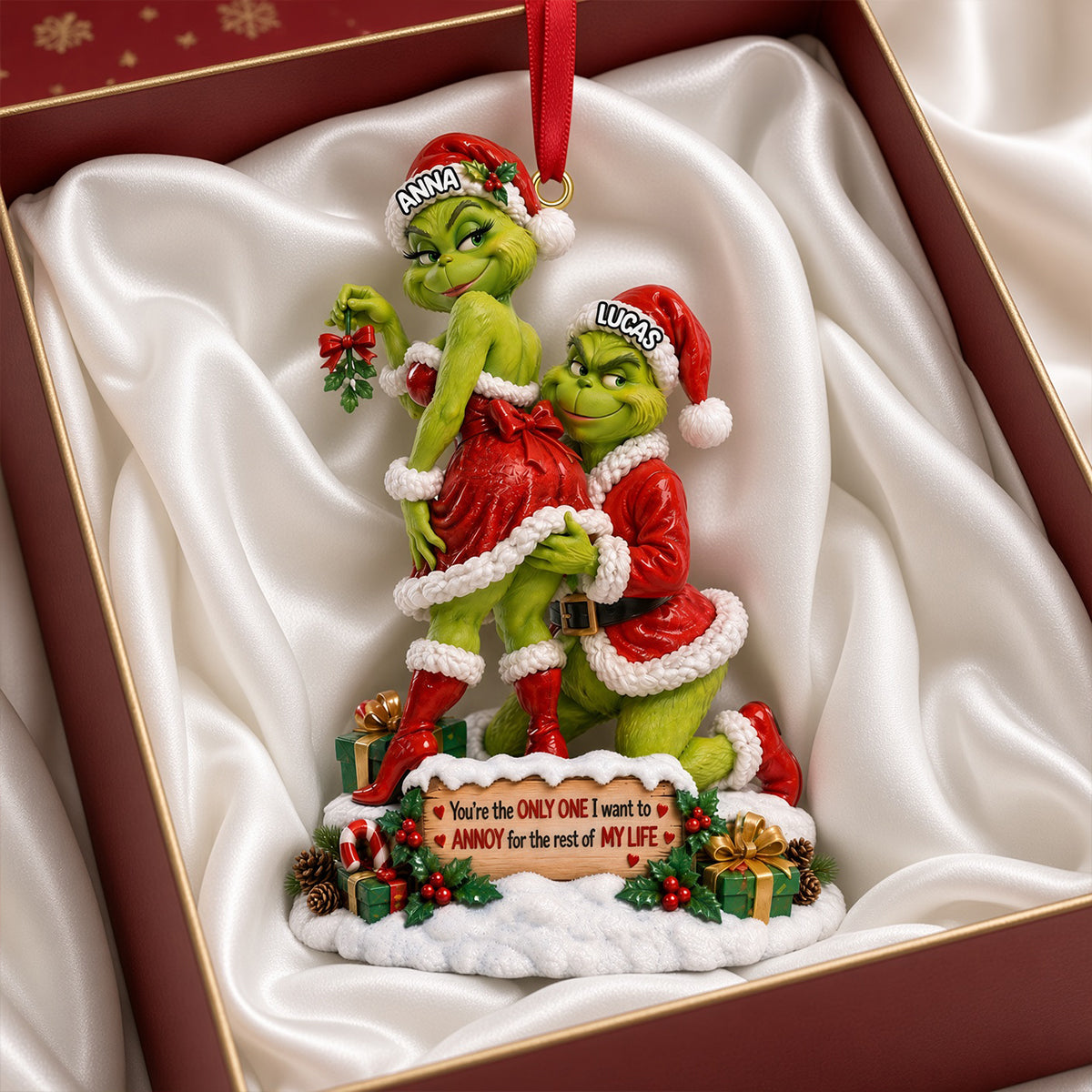 You're the ONLY ONE I Want to ANNOY - Personalized Cheeky Duo Christmas Ornament