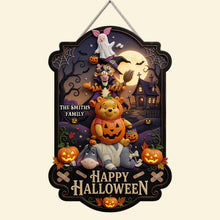 Load image into Gallery viewer, Celebrate Halloween with Joy - Happy Halloween Acrylic Sign, Customizable Family Gifts Acrylic Sign PopCulturePrints
