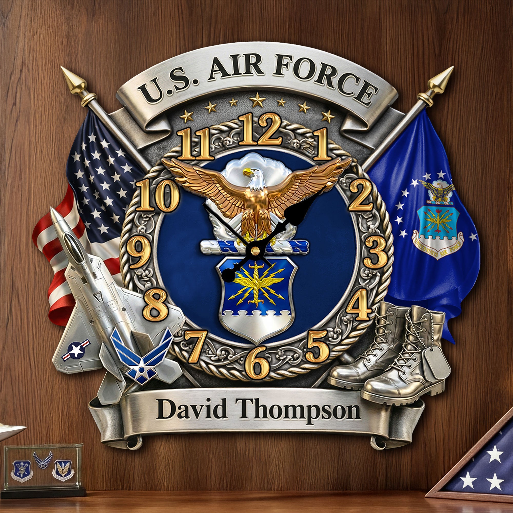 Honor The Past - Custom Veteran Wall Clock - Perfect Gift for Military Heroes Hanging Wall Clock PopCulturePrints