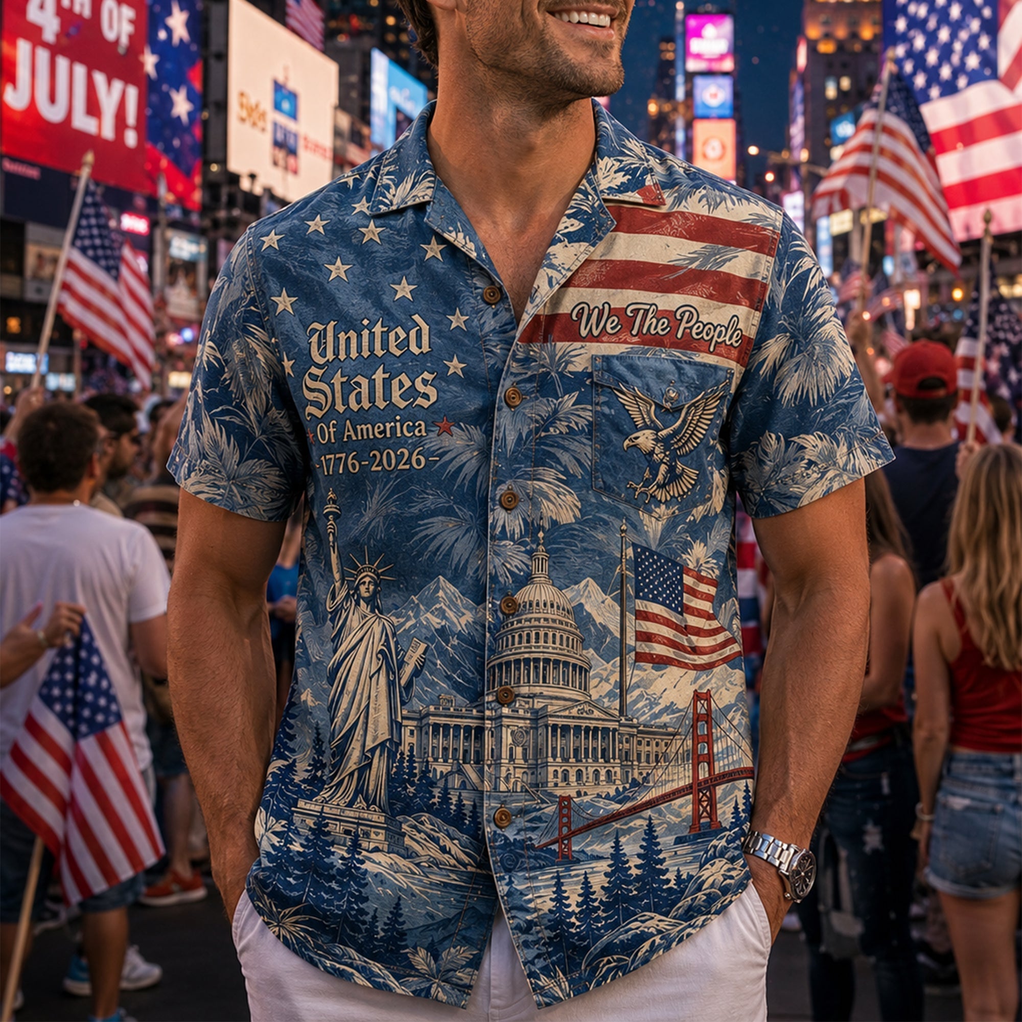 Land Of The Free Hawaiian Shirt - Personalized Gifts For Patriots 02PALU260526 Hawaiian Shirts PopCulturePrints
