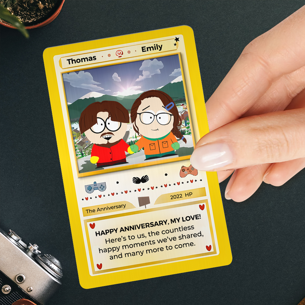 Personalized Couples Anniversary Wallet Card | Custom Valentine's Day Gifts Wallet Card PopCulturePrints