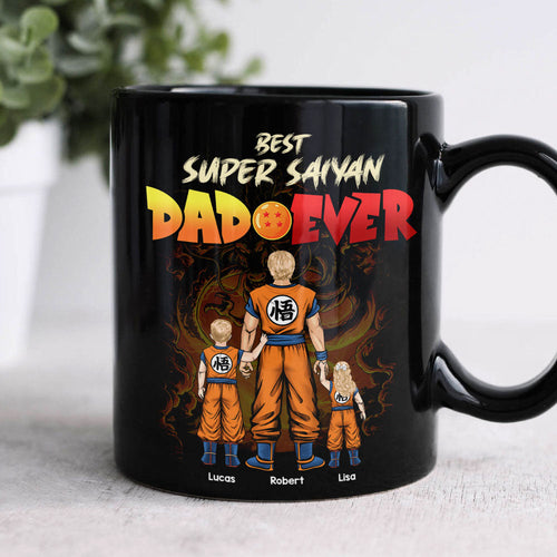 Personalized Super Dad Saiyan Coffee Mug - Best Dad Ever Gift Coffee Mug PopCulturePrints
