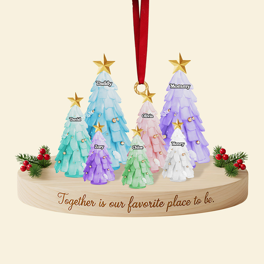 Together is Our Favorite Place to Be - Personalized Family Acrylic Ornament Ornament PopCulturePrints