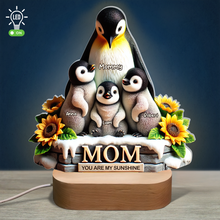 Load image into Gallery viewer, You Are My Sunshine - Personalized Penguin Mom Led Light - Unique Gift for Mom and Grandma Led Night Light PopCulturePrints
