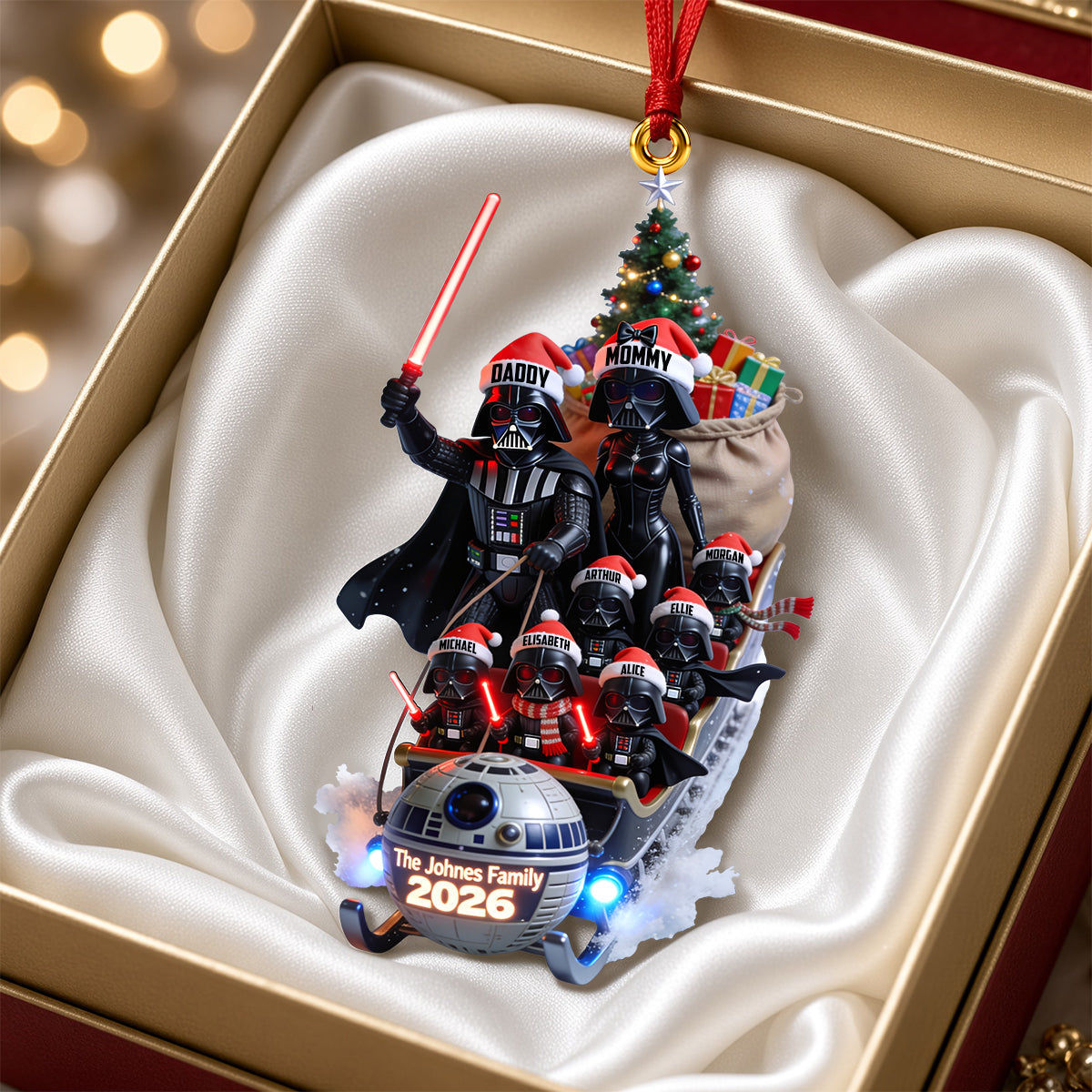 Celebrate the Season with Family - Personalized Acrylic Christmas Ornament
