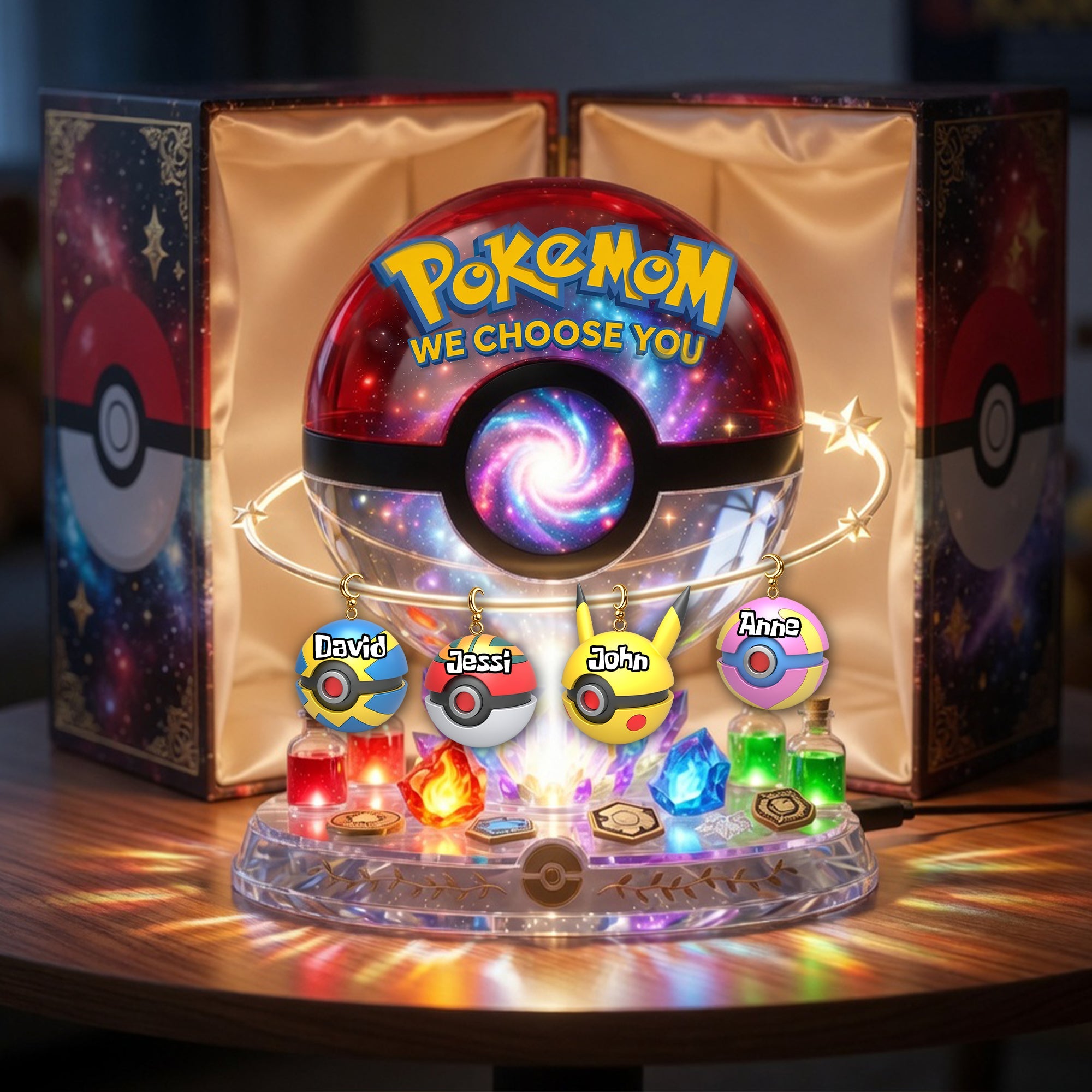 Every Mom is a Hero: Elemental Creatures Acrylic Light Box - Personalized Gift for Mom, Grandma, and More Light Box PopCulturePrints