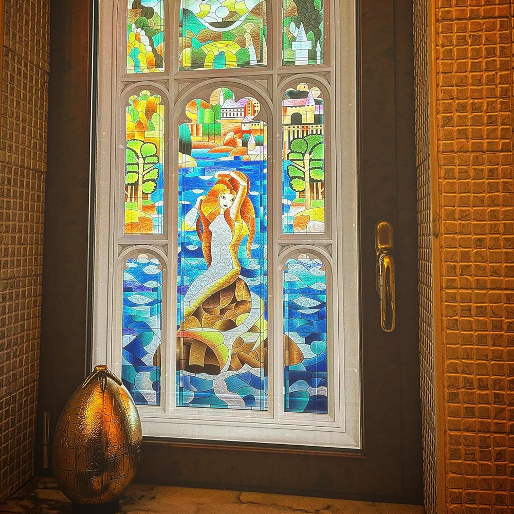 Mermaid Stained Glass Door Cover - Perfect Gift for Movie & Book Lovers