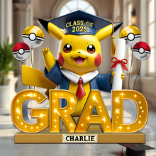 Load image into Gallery viewer, Celebrate Your Achievement, Pikachu Graduation Plaque - Personalized Gifts For Graduates Shaped Plaques PopCulturePrints
