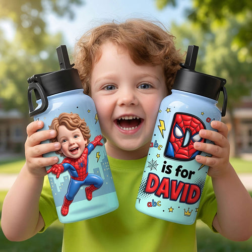 “Every Hero Needs a Sidekick” - Champion Kid Tumbler, Personalized Custom Photo Gift for Kids Tumbler Cup PopCulturePrints