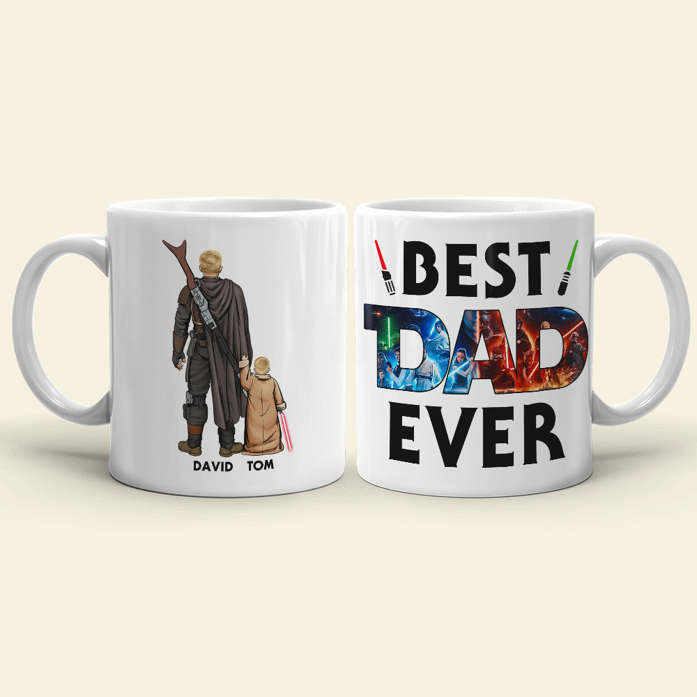 Custom Father's Day Mug - Galactic Best Dad Ever Design Coffee Mug PopCulturePrints
