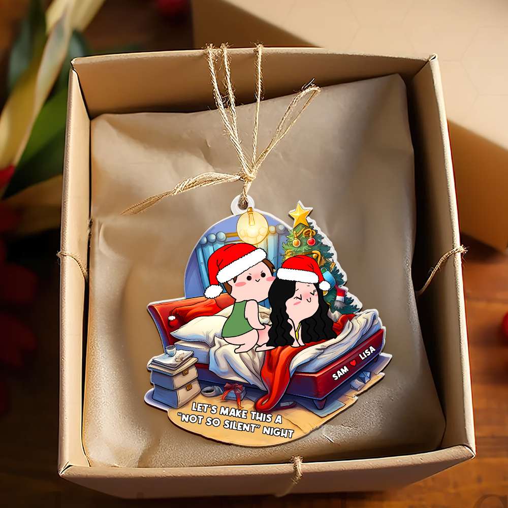 Personalized Naughty Christmas Ornament for Couples | Fun Festive Decor | Valentine's Day Gifts Ornament PopCulturePrints