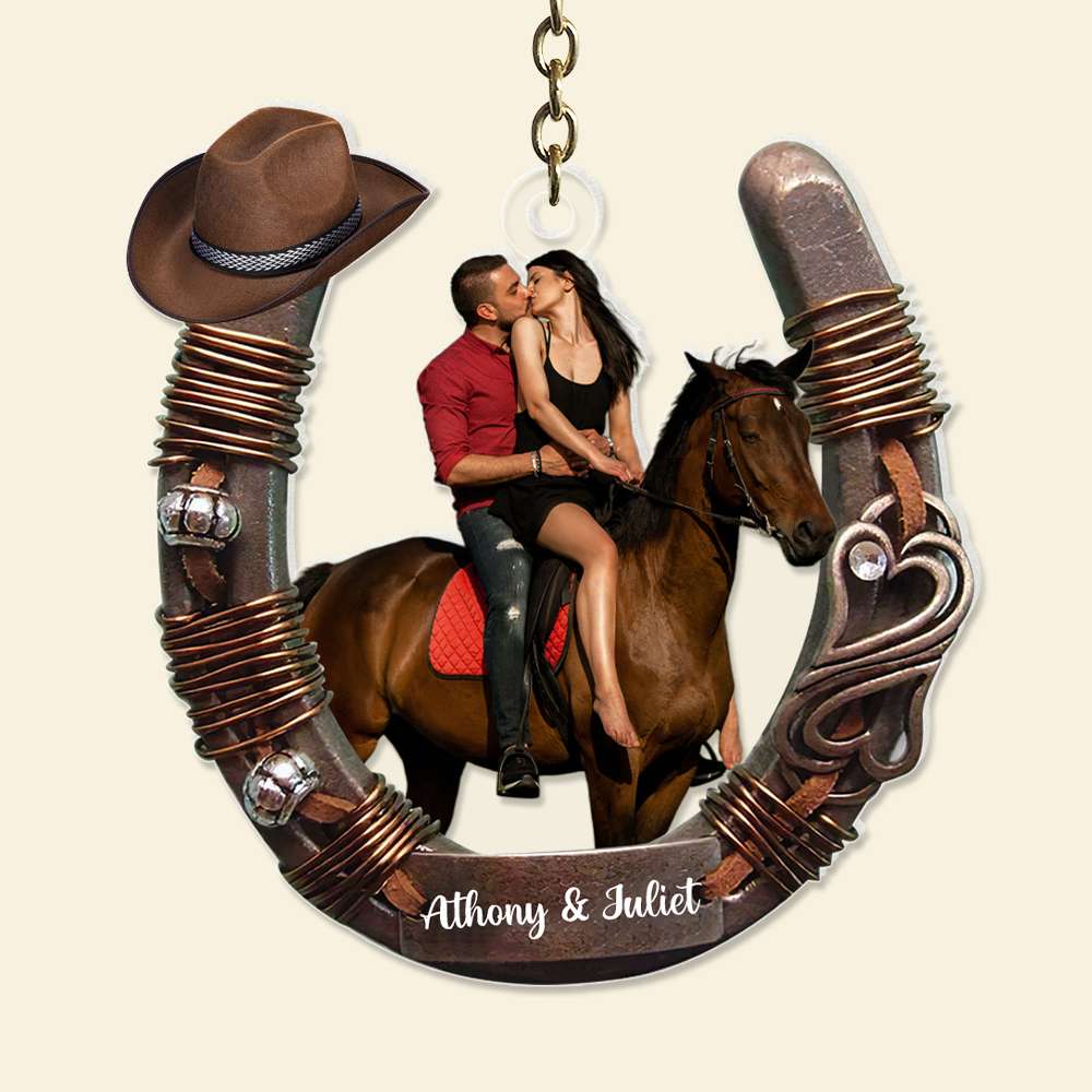 Personalized Horse Riding Acrylic Keychain for Couples | Unique Love Gift Keychains PopCulturePrints