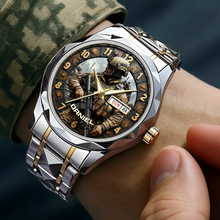 Load image into Gallery viewer, Honor the Brave - Personalized Veteran Stainless Steel Men's Watch Men's Watch PopCulturePrints
