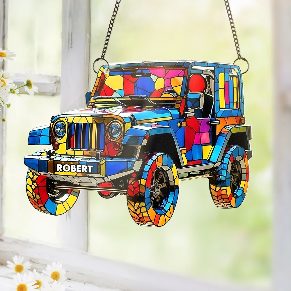 “Brighten Your Space with Every Adventure” - Dazzling Adventure Car Suncatcher - Personalized Gift for Off-road Lovers Ornament PopCulturePrints