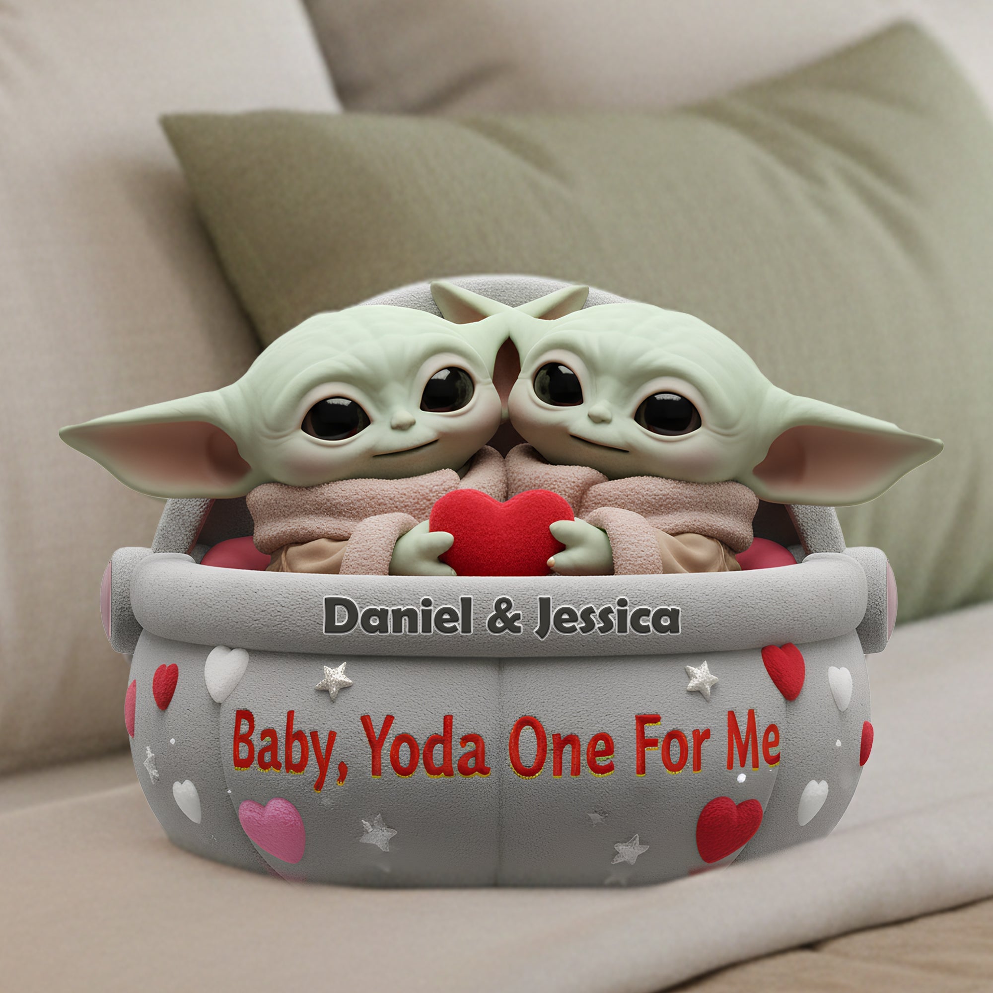 "Yoda One for Me!" - Personalized Couple Pillow, Cute Gift for Star Wars Fans Pillow PopCulturePrints