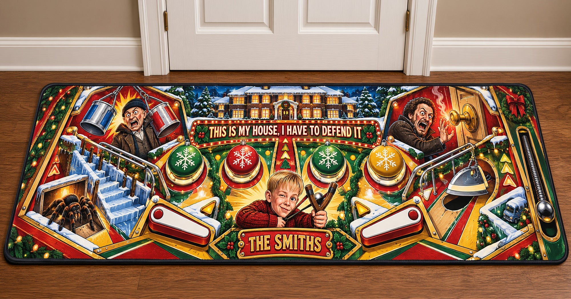 Mischievous Christmas House Runner Rug - Personalize Your Holiday Decor