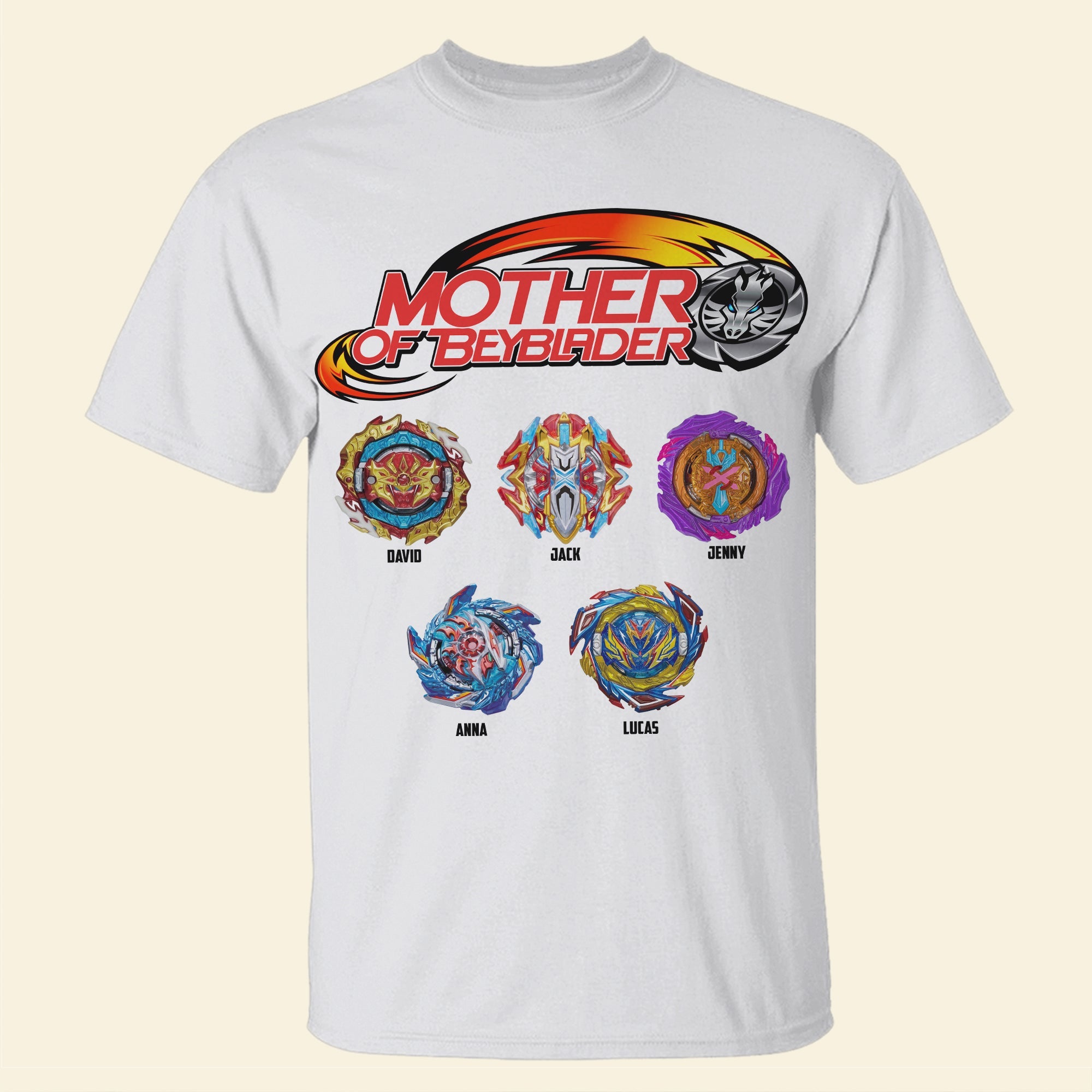 “Celebrate Your Beyblade Family!” - Personalized Mother Of Beyblader Shirt - Unique Gift For Mom, Grandma, and Beyblade Fans Shirts PopCulturePrints