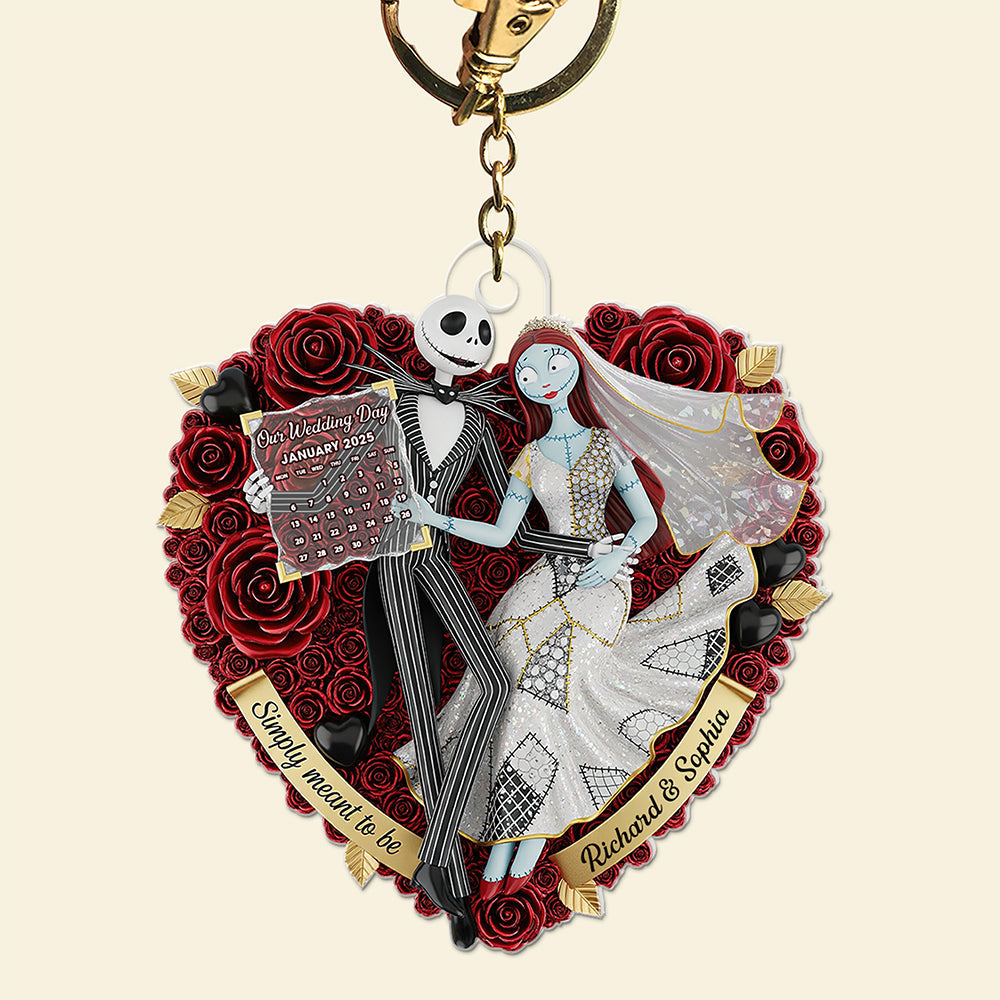 “Simply Meant to Be” Forever Heart Keychain - Personalized Gift for Couples Keychains PopCulturePrints