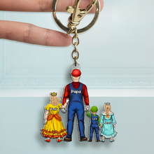 Load image into Gallery viewer, “Celebrate Dad’s Gaming Adventures!” - Gamer Dad Keychain - Personalized Gift for Dad, Grandpa, and more Keychains PopCulturePrints
