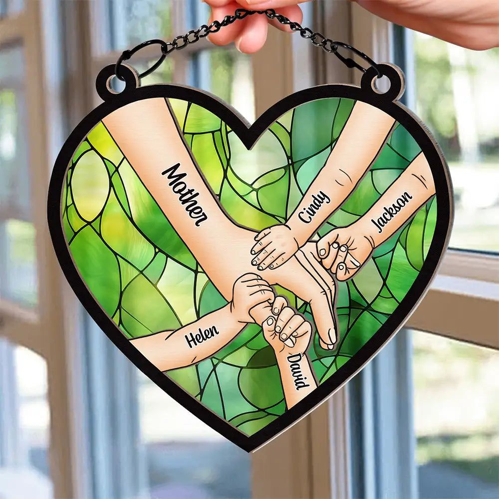 Together in Love - Personalized Window Hanging Suncatcher Ornament for Mom & Grandma Suncatcher Ornament PopCulturePrints