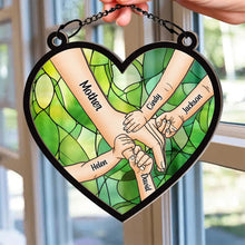 Load image into Gallery viewer, Together in Love - Personalized Window Hanging Suncatcher Ornament for Mom &amp; Grandma Suncatcher Ornament PopCulturePrints
