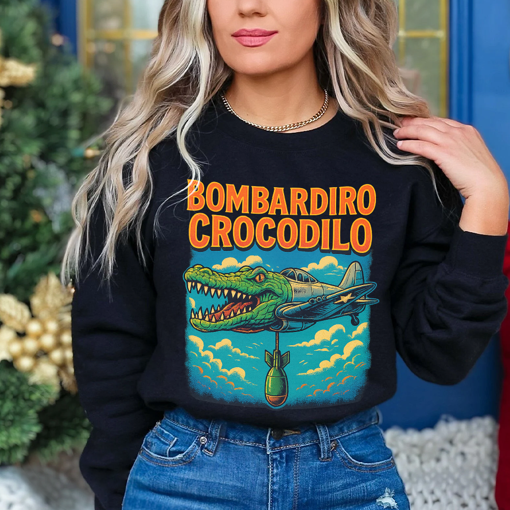 Unleash the Fun with Bombardiro Crocodilo – Personalized Kids Hoodie Shirts PopCulturePrints