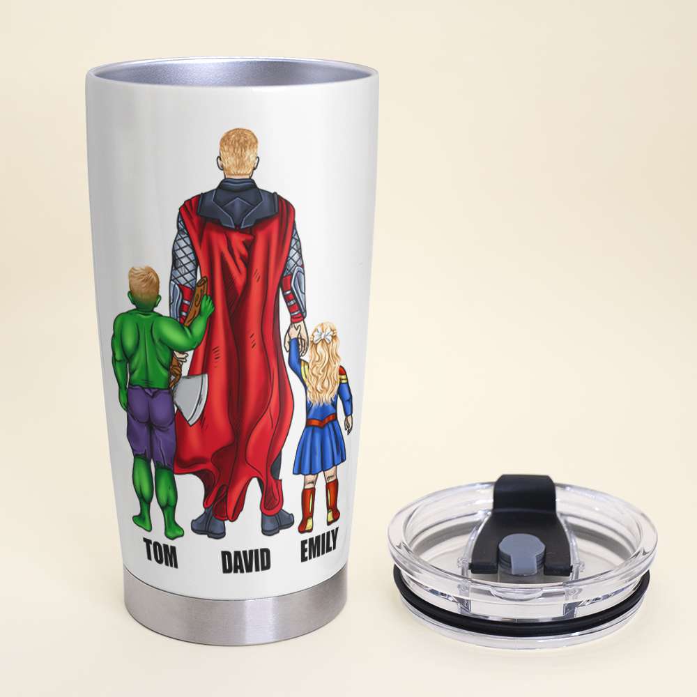 Custom Hero Dad Tumbler - Personalized Family Gift