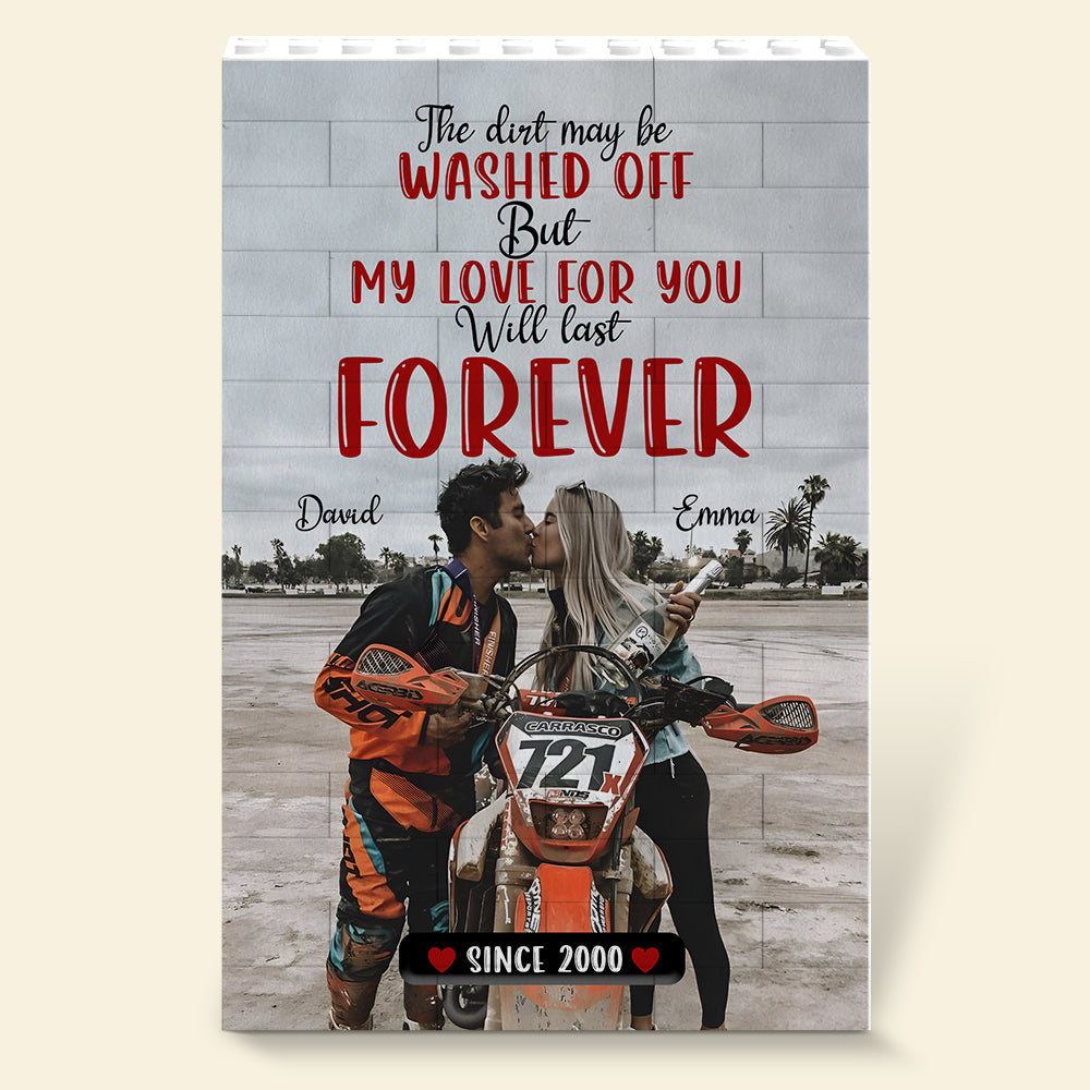 Personalized Motorcross Couple Puzzle - Love That Lasts Forever Building Blocks PopCulturePrints