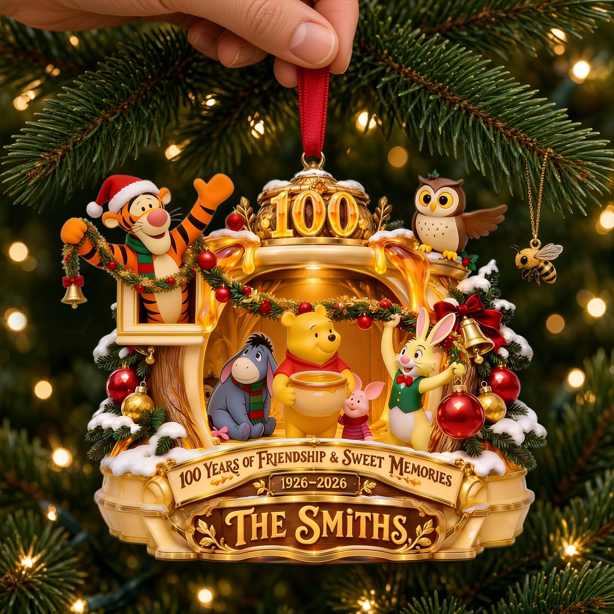 Celebrate Friendship with Cute Woodland Friends Ornament - Personalized Christmas Gift