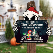 Load image into Gallery viewer, Custom Horror Family Wood Sign - Welcome A Nightmare Wood Sign PopCulturePrints
