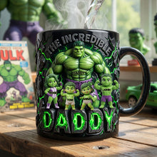 Load image into Gallery viewer, “The Incredible Daddy” - Personalized Power Dad Magic Coffee Mug - Perfect Gift for Dad, Grandpa, and Kids Coffee Mug PopCulturePrints
