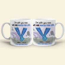 Load image into Gallery viewer, Personalized Mated for Life Couple Mug - Custom Names &amp; Dates | Valentine&#39;s Day Gifts Coffee Mug PopCulturePrints
