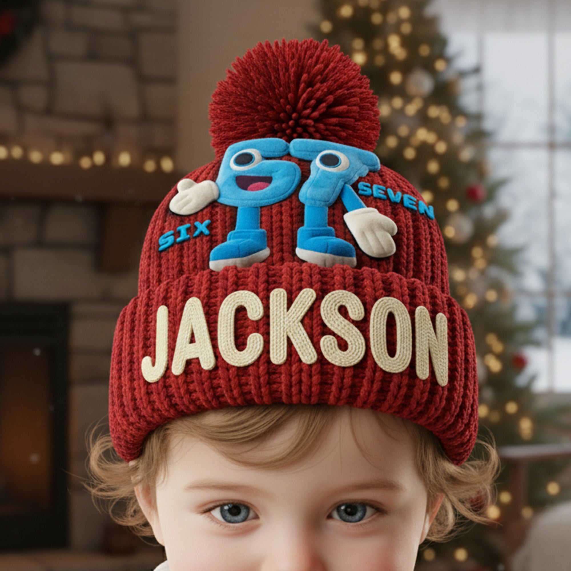 Bring Joy This Christmas with Our Funny Bobble Beanie Hat - Personalized Gifts for Kids Hat PopCulturePrints
