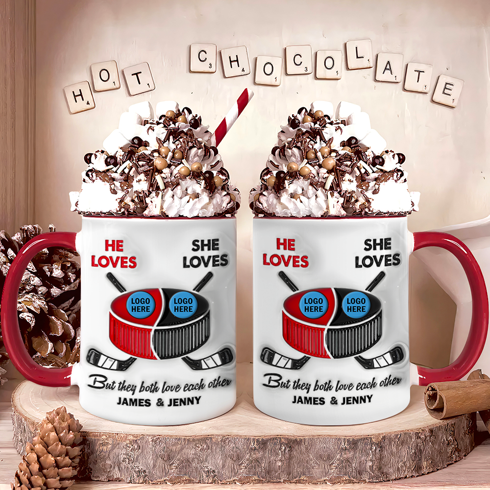 Customized Ice Hockey Lovers Mug for Couples Coffee Mug PopCulturePrints