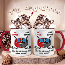 Load image into Gallery viewer, Customized Ice Hockey Lovers Mug for Couples Coffee Mug PopCulturePrints

