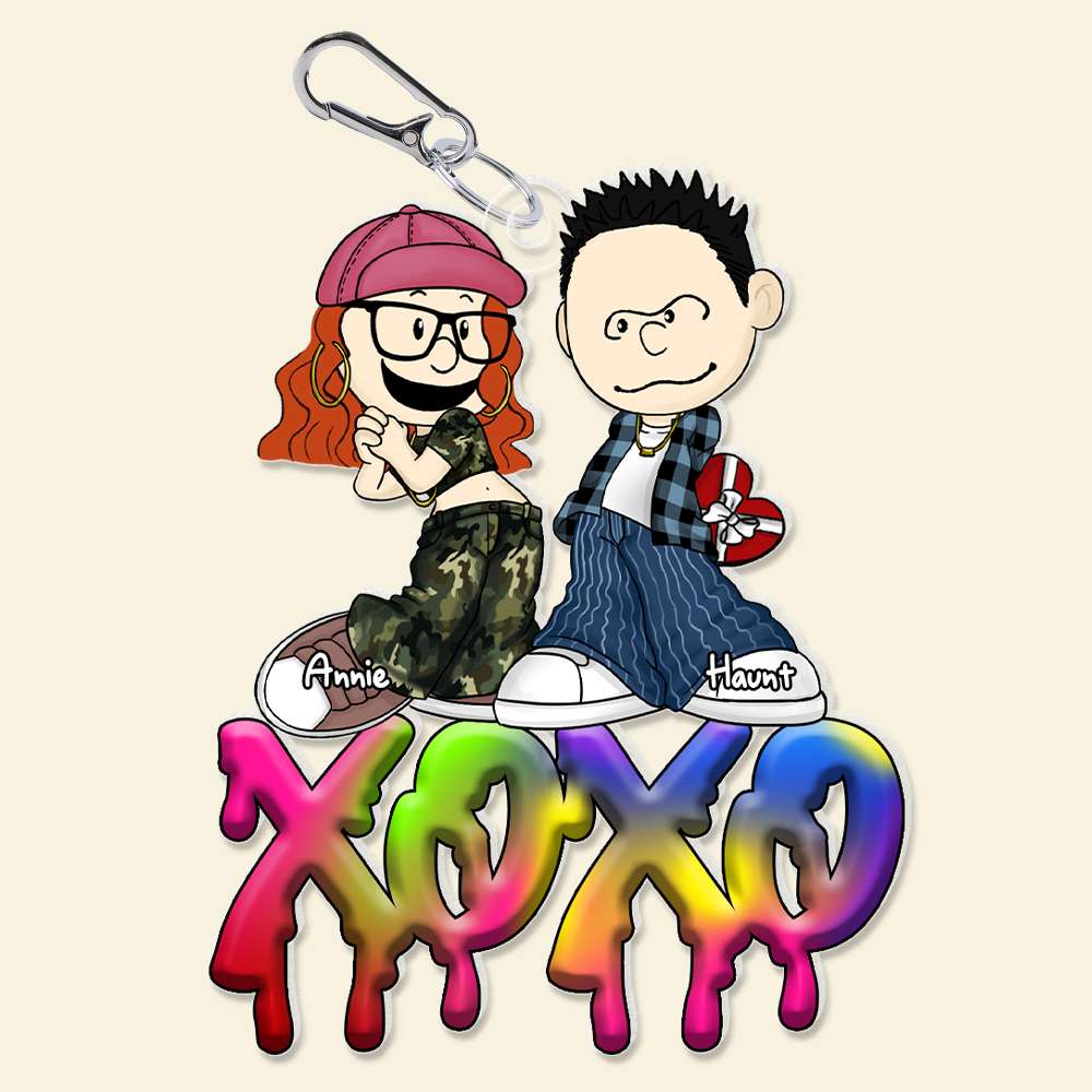 Y2K Style Cartoon Couple Keychain - Personalized Gifts for Couples Keychains PopCulturePrints
