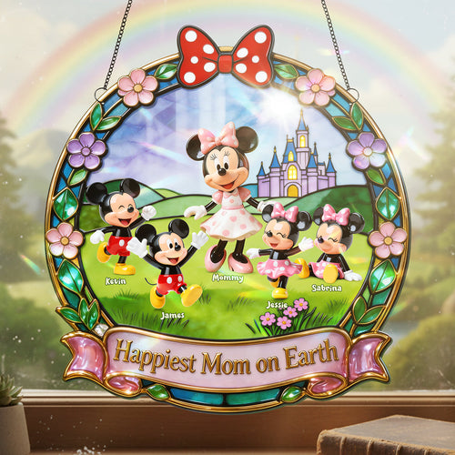 Happiest Mom on Earth - Personalized Suncatcher Ornament for Mom, Grandma and More Ornament PopCulturePrints